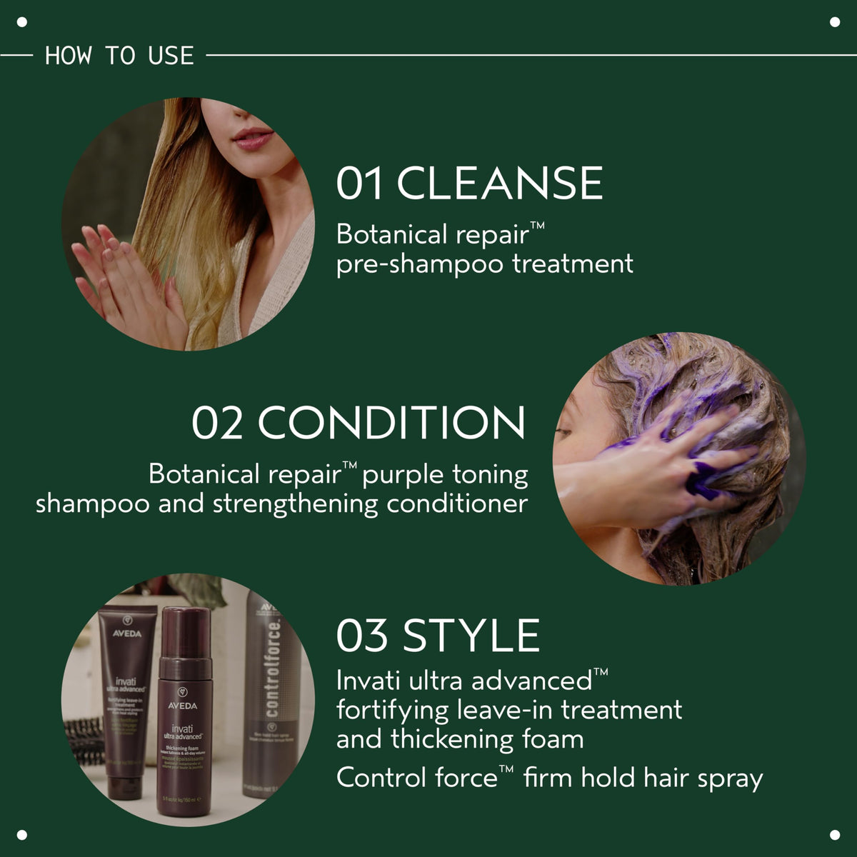 Aveda Control Force sprayed for lifted volume after backcombing for fuller hair