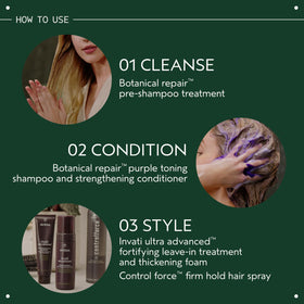 Aveda Control Force sprayed for lifted volume after backcombing for fuller hair