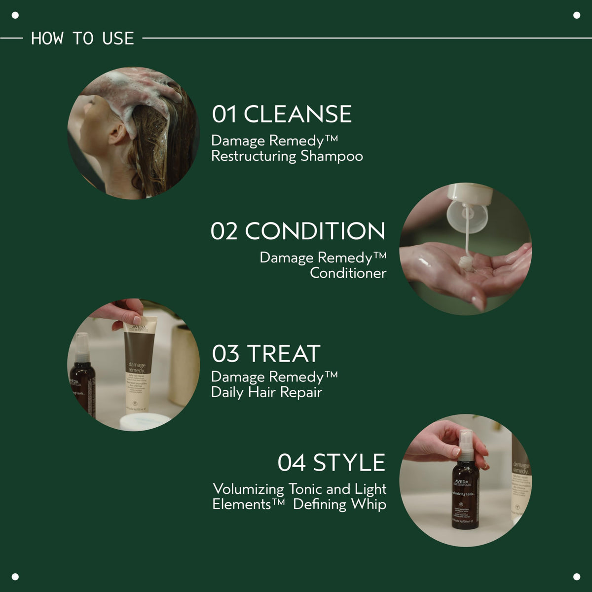 Aveda ingredients label close-up showing quinoa protein and natural derivation