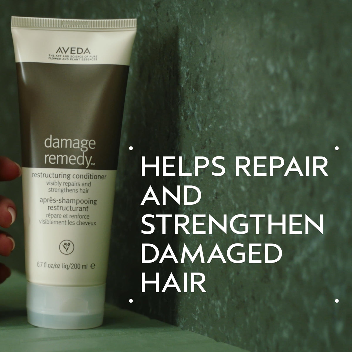 Aveda pump and cap detail ensuring controlled dispensing and ease