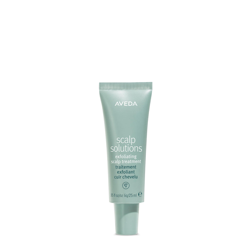 Aveda front packaging showing bottle and label, clear guidance benefit