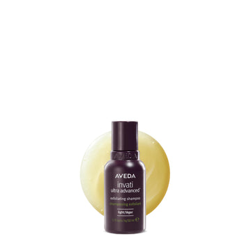 Aveda bottle front packaging showing product and benefits