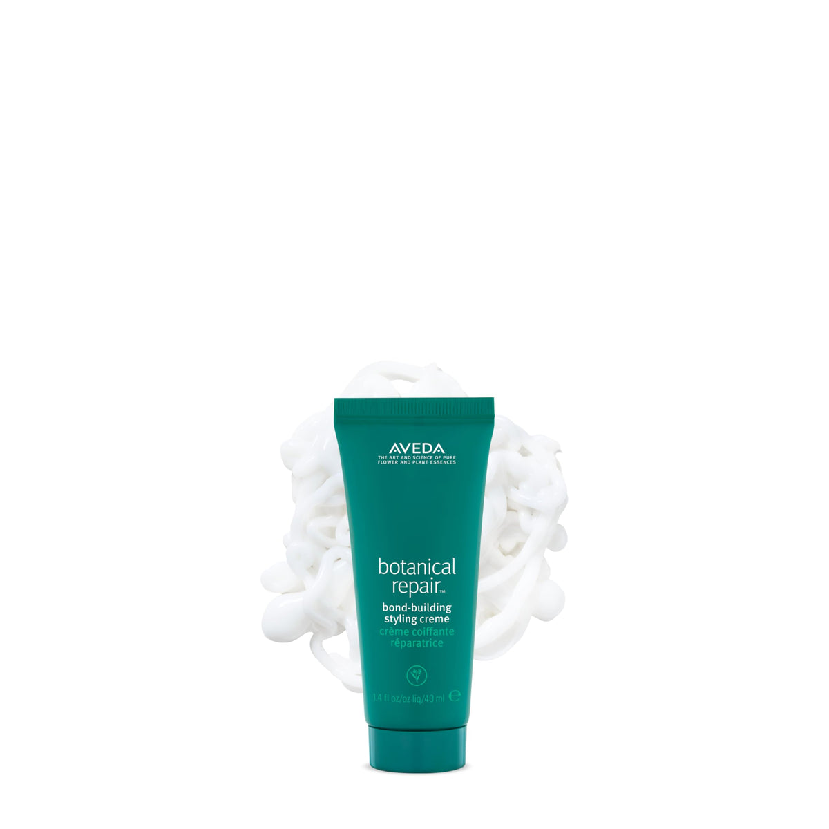 Aveda front bottle view showing styling creme and compact size benefit