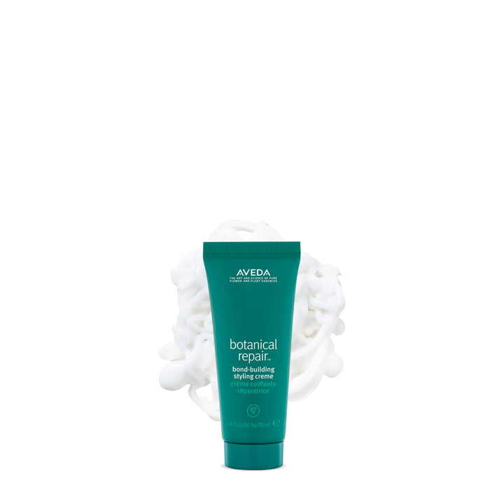 Aveda front bottle view showing styling creme and compact size benefit