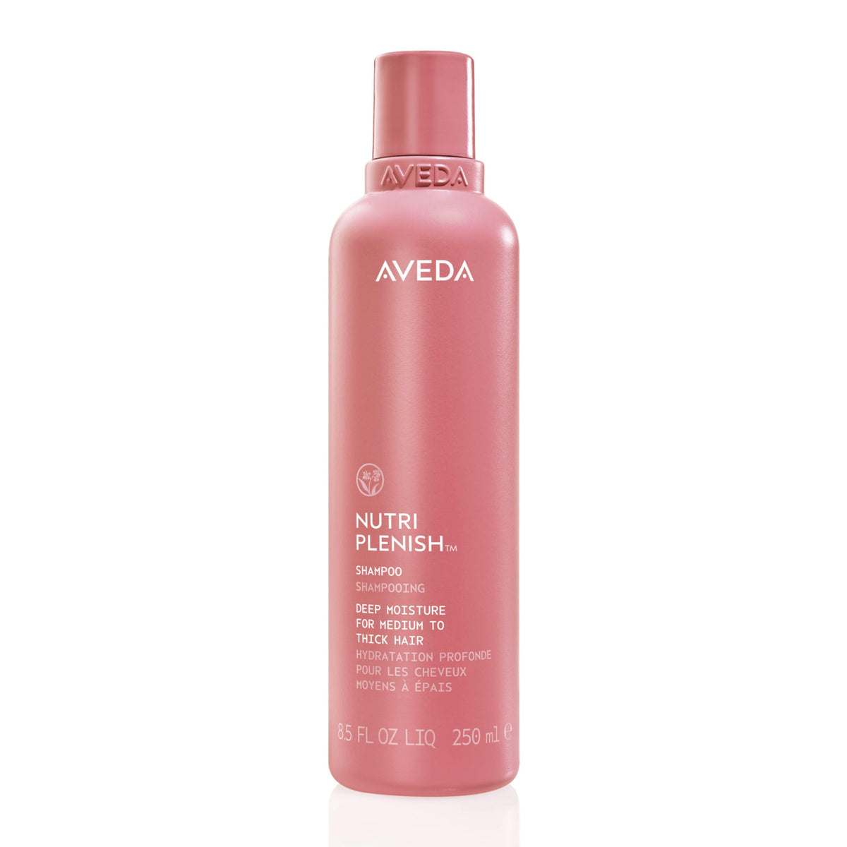 Aveda front packaging showing bottle and label for easy identification and trust