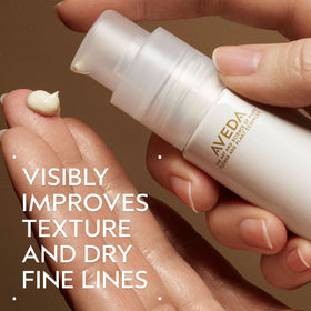 Aveda pump close-up highlighting dispenser for precise, low-waste dosing benefit