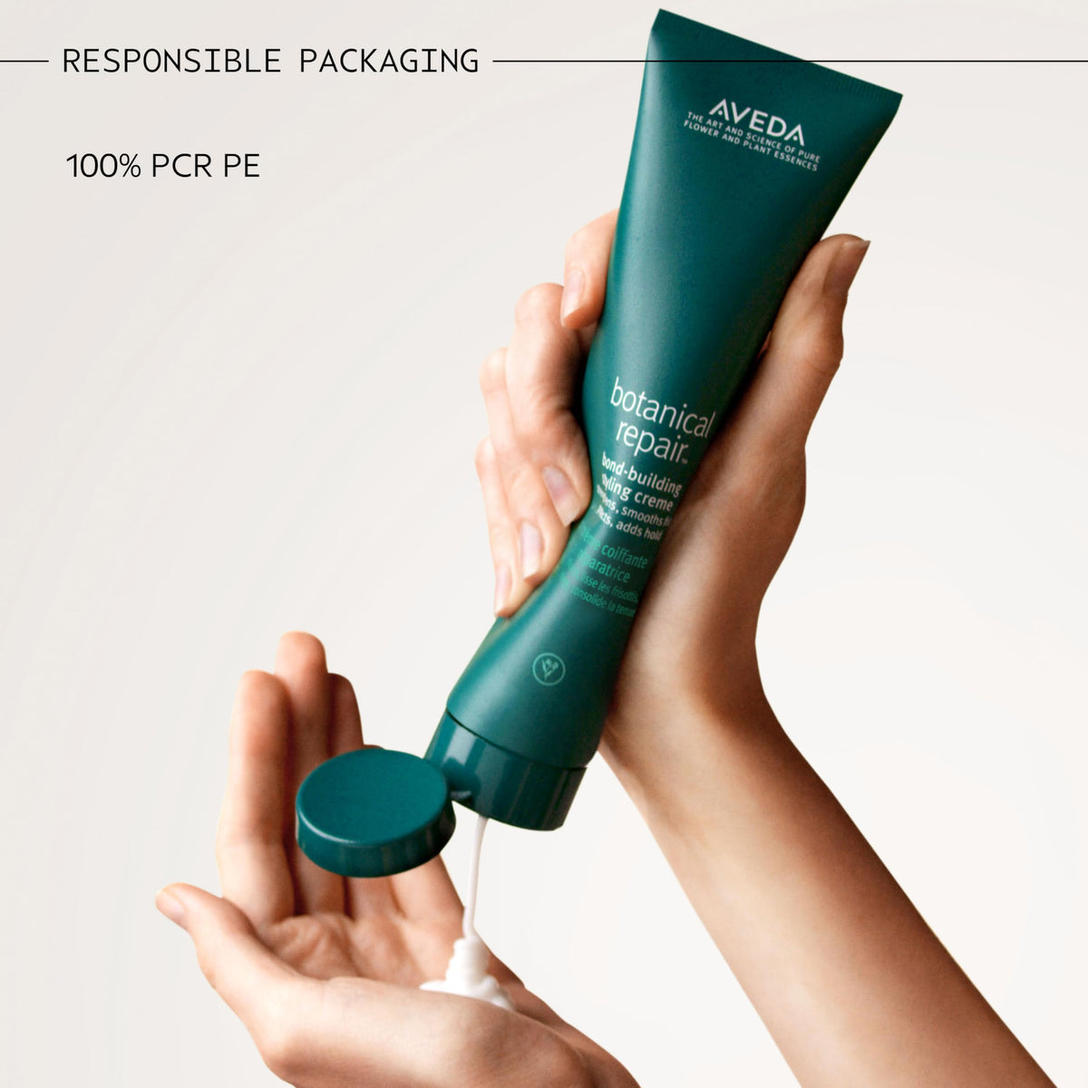 Aveda natural ingredients display with avocado and green tea benefits