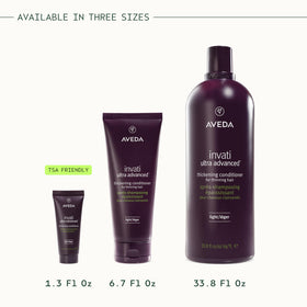 Travel-size comparison displaying Aveda Invati Ultra Light portable convenience