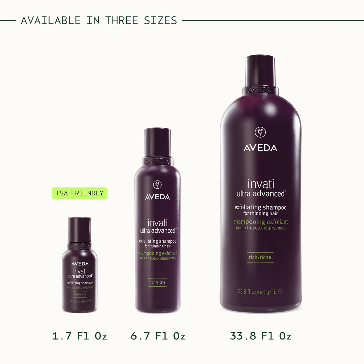 Aveda bottle next to Thickening Conditioner illustrating system use benefit