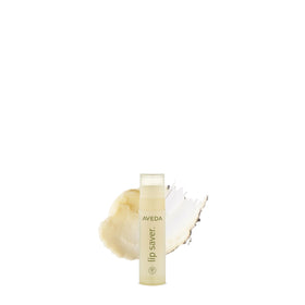 Aveda Lip Saver front packaging showing compact balm and branding benefit: natural hydration