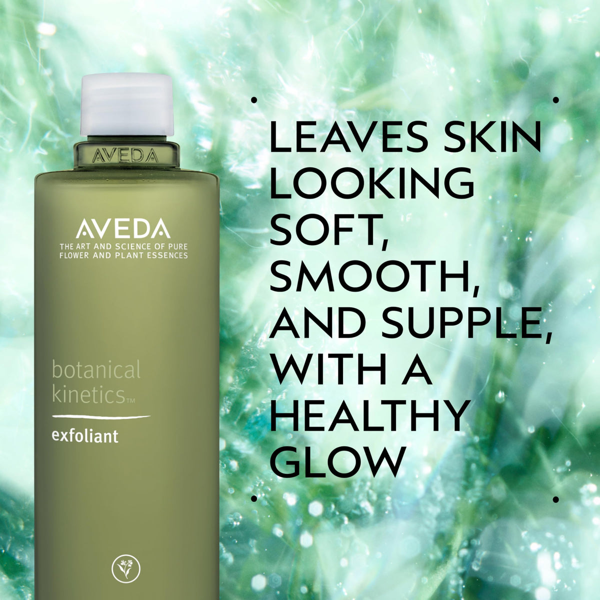 Aveda liquid texture close-up highlighting lightweight formula for smooth absorption