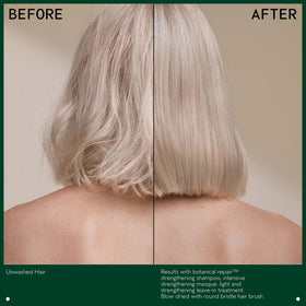 Aveda masque light before and after detangling illustrating reduced breakage and smoother strands