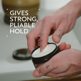 Aveda men grooming clay texture close-up highlighting creamy consistency and easy spread