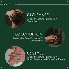 Aveda Men shampoo and conditioner duo demonstrating complementary routine benefit