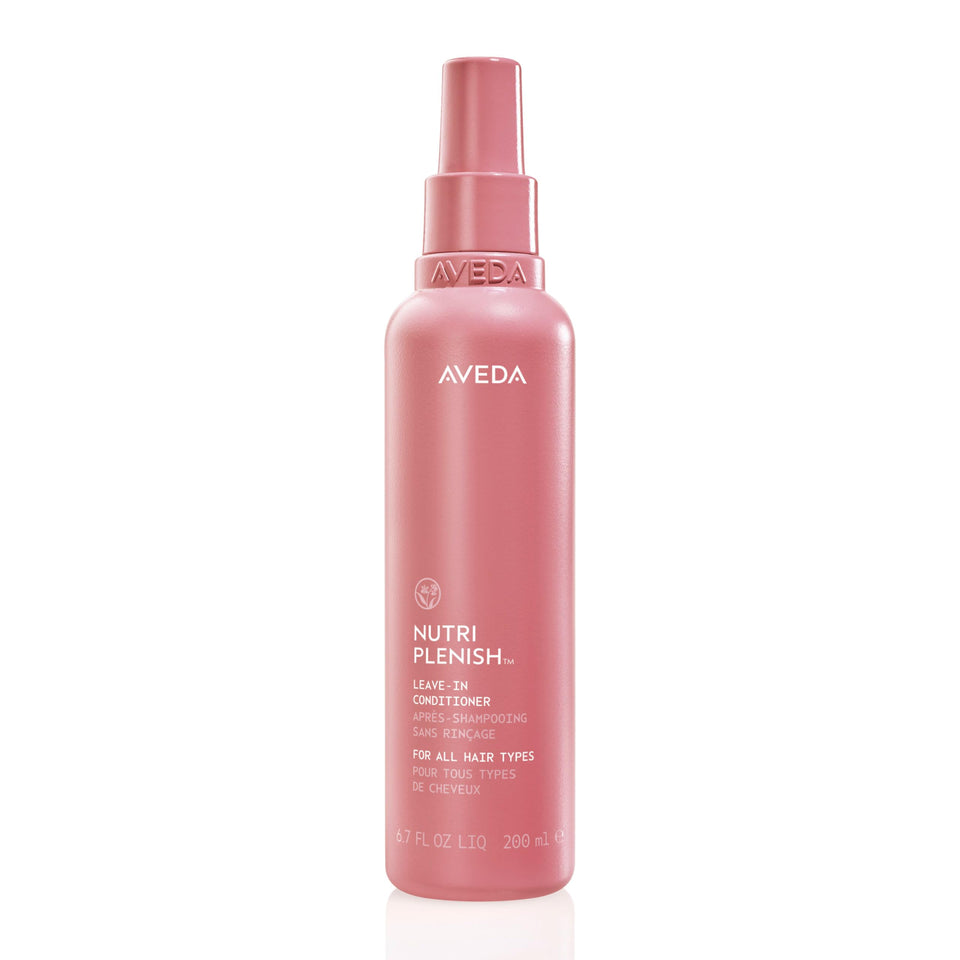 Aveda Nutriplenish front packaging showing 6.7 fl oz bottle and branding benefit