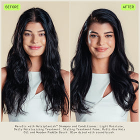 Organic pomegranate, coconut, mango visual with Aveda highlighting nourishing oils