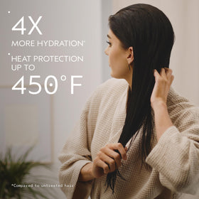 Aveda Nutriplenish pump and label detail highlighting clean formulation benefits