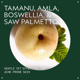 Aveda Outer Peace foam texture in hand highlighting gentle lathering benefit