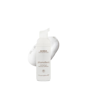 Aveda Phomollient front bottle showing compact travel size and clear label benefits