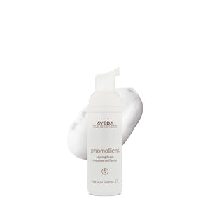 Aveda Phomollient front bottle showing compact travel size and clear label benefits