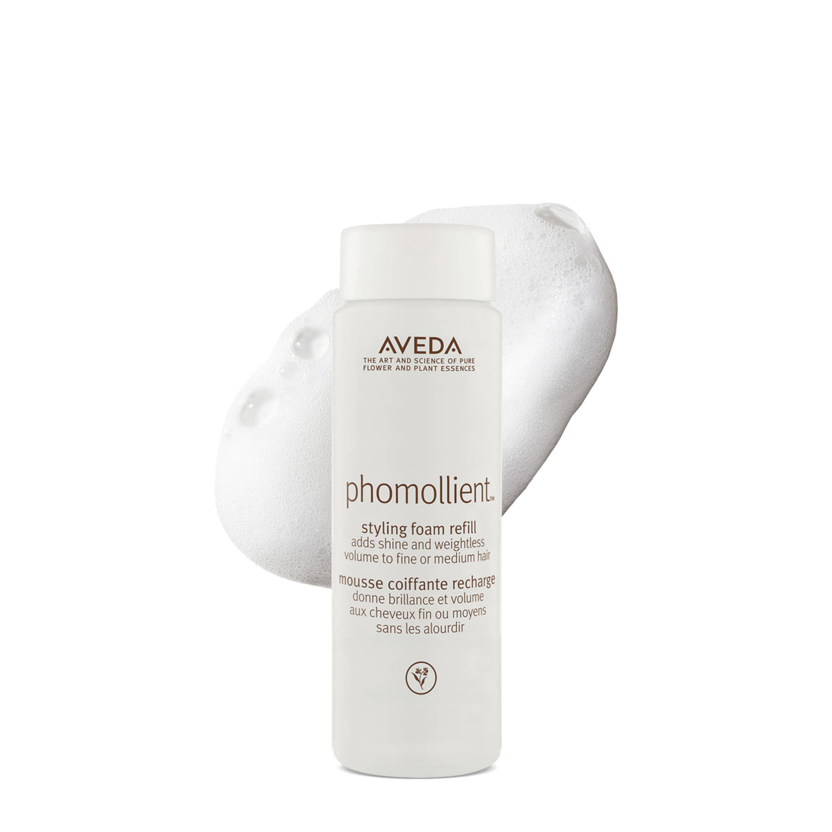 Aveda Phomollient front packaging showing product and size, provides lightweight volume