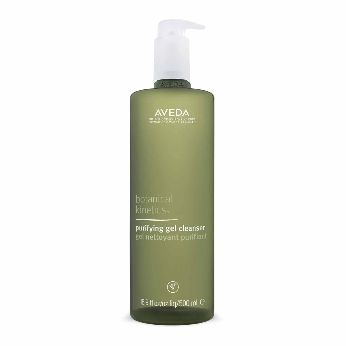 Aveda purifying gel cleanser front bottle showing label and size, clear product benefit