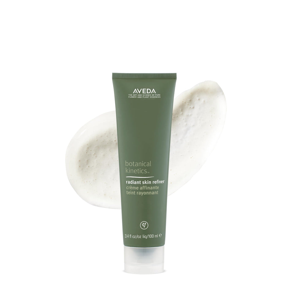 Aveda Radiant Skin Refiner front packaging showing product tube and size benefit