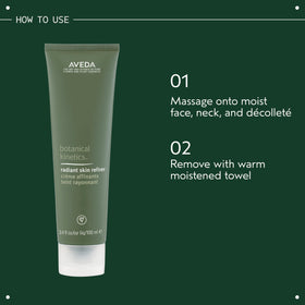 Aveda Radiant Skin Refiner ingredients label detail highlighting natural-derived benefits