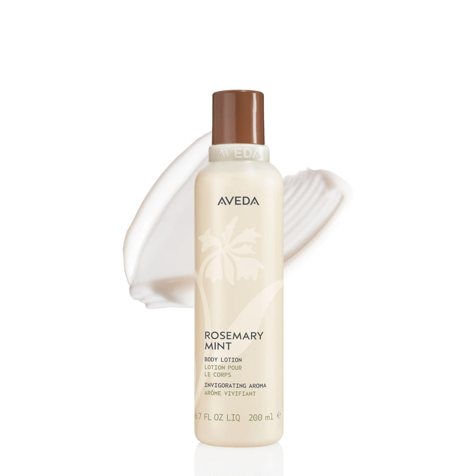 Aveda front packaging showing bottle and label with refreshing benefits