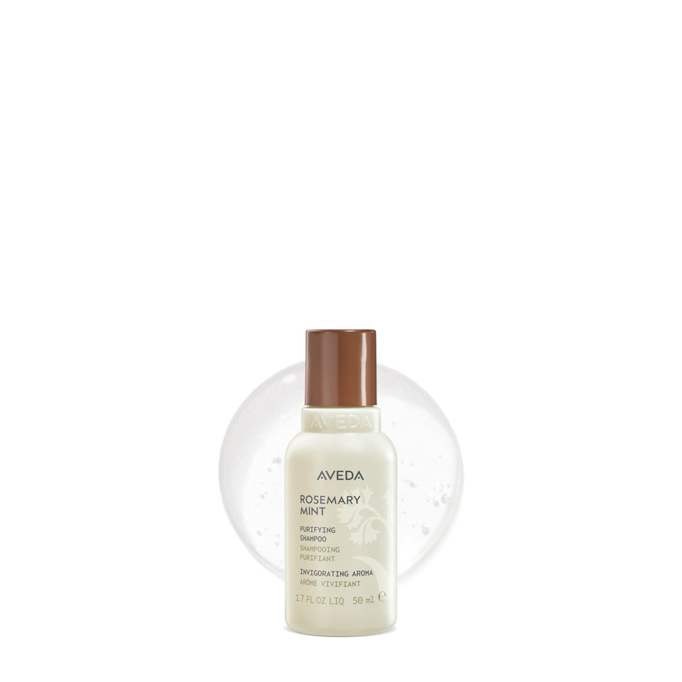 Aveda front packaging showing bottle and label for easy identification and travel convenience