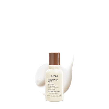Aveda rosemary mint front packaging shows product and branding for lightweight conditioning