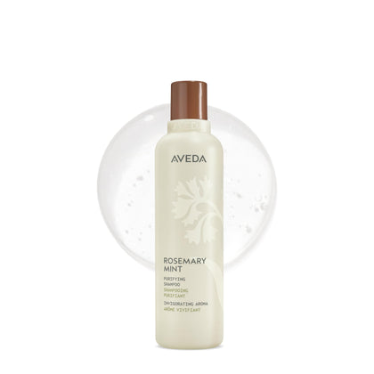 Aveda bottle front view showing label and energizing rosemary scent benefits