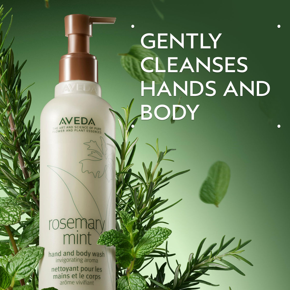 Aveda pump-top detail for easy dispensing and mess-free use
