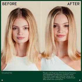 Aveda set styled creatively to convey refreshing rosemary mint scent