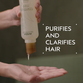 Aveda shampoo texture close-up demonstrating gentle cleanse