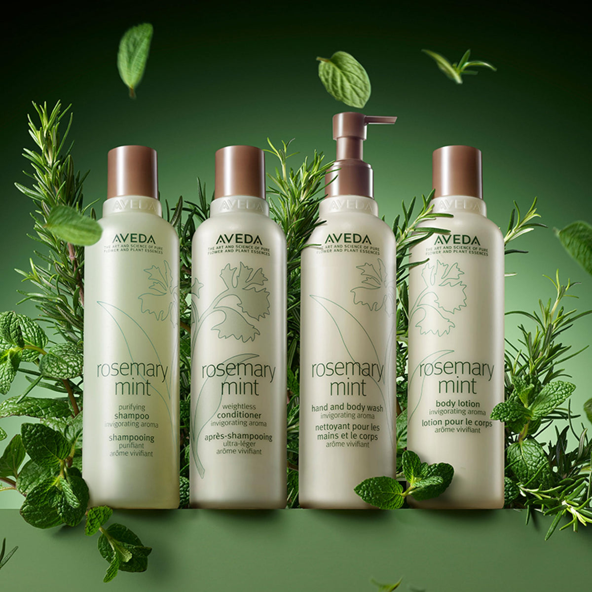 Aveda bottle size comparison showing large 33.8 fl oz value