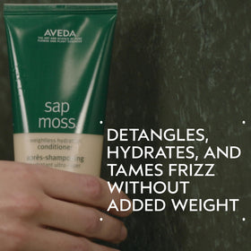 Aveda Sap Moss back label highlighting natural ingredients and clean formulation
