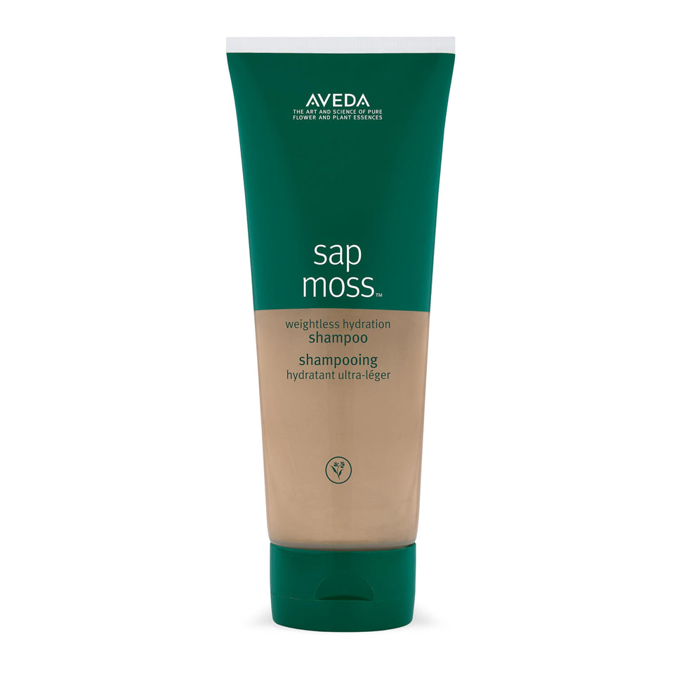 Aveda sap moss front bottle showing packaging and product name benefits