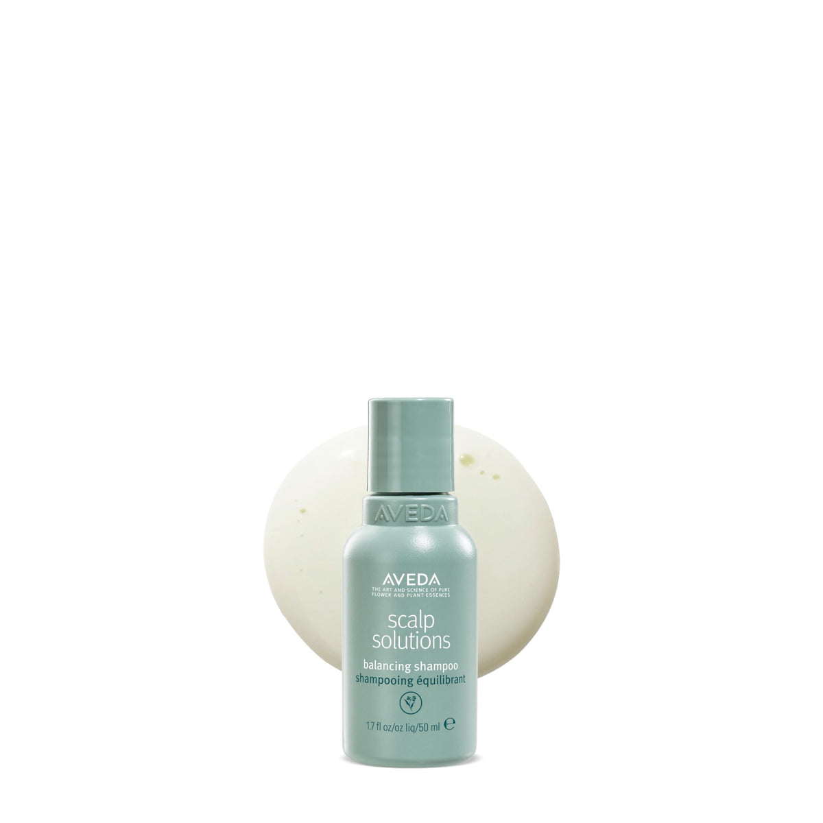 Aveda bottle front packaging showing product name and size benefit