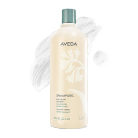 Aveda Shampure front bottle showing product and calm aesthetic benefit