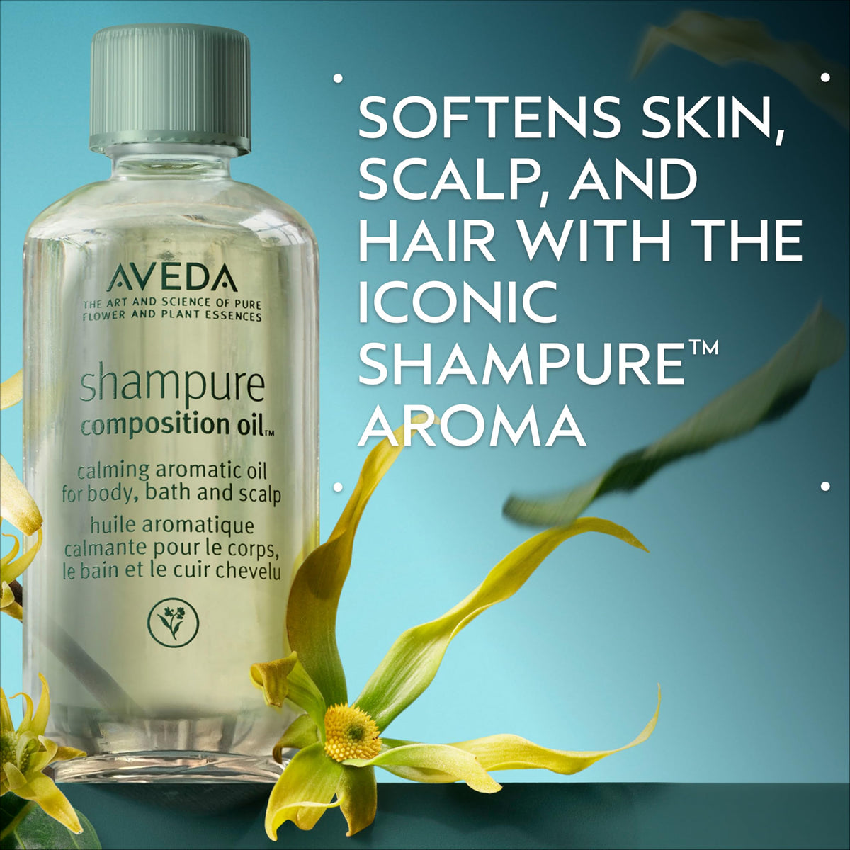 Aveda Shampure meadowfoam and sunflower oil close-up highlighting nourishing oils