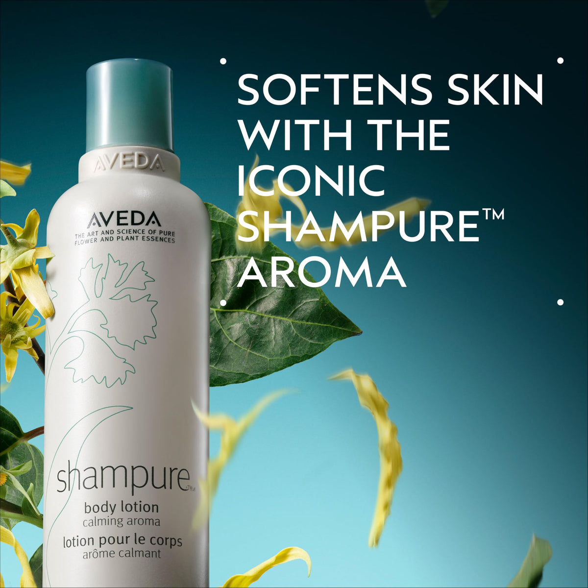 Aveda Shampure pump dispensing lotion demonstrating smooth texture