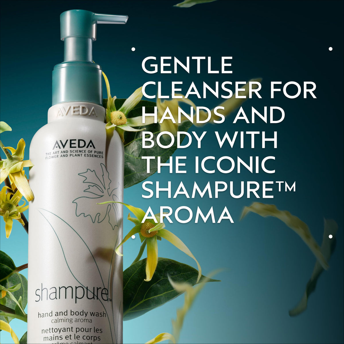 Aveda Shampure pump top detail demonstrating easy dispensing and control
