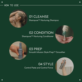 Aveda Shampure next to common objects showing 33.8 fl oz size for value