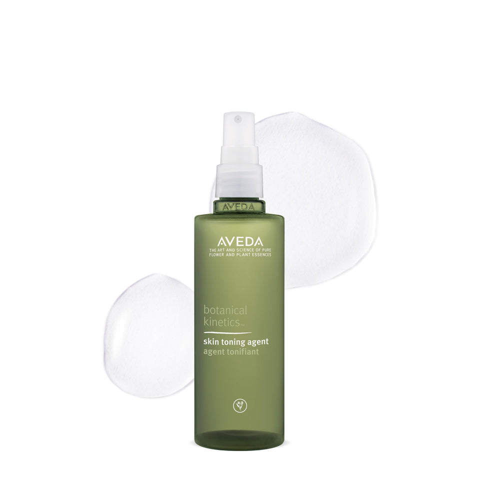 Aveda front packaging showing bottle and branding, communicates quality and reliability
