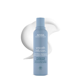 Aveda bottle front packaging showing smoothing shampoo benefits