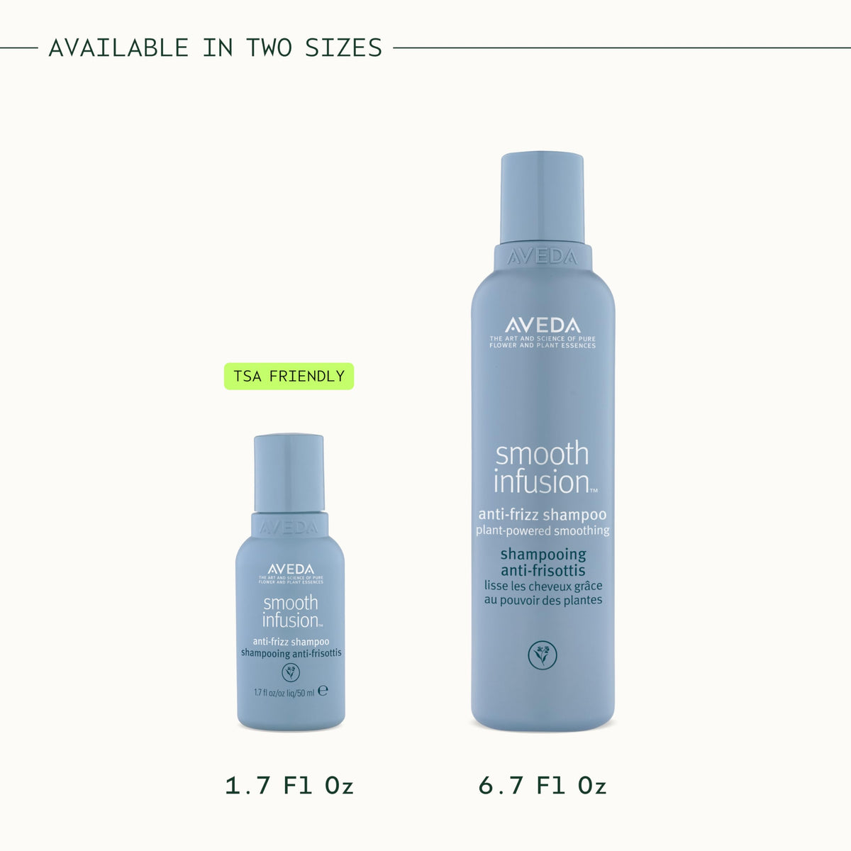 Aveda Smooth Infusion applied to wet hair in shower showing frizz-reducing performance