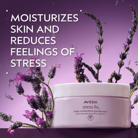 Aveda Stress-Fix Body Creme open jar showing rich creamy texture and sheen