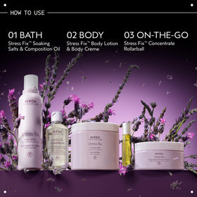 Person applying Aveda Stress-Fix Body Creme after shower for calming ritual