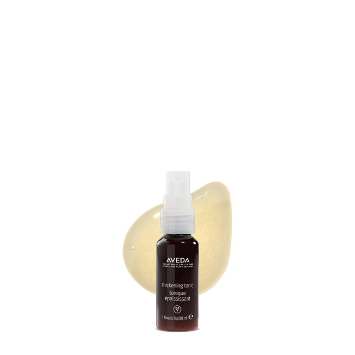 Aveda thickening tonic front packaging showing bottle and branding for easy identification